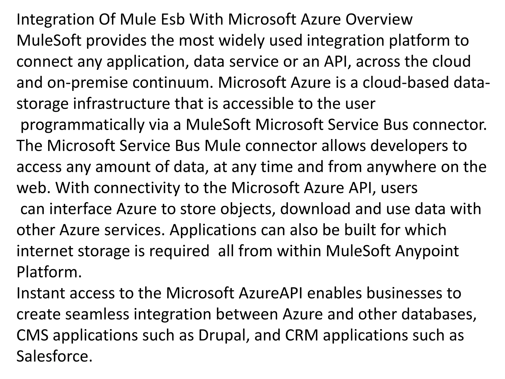 Mule esb and azure ppt