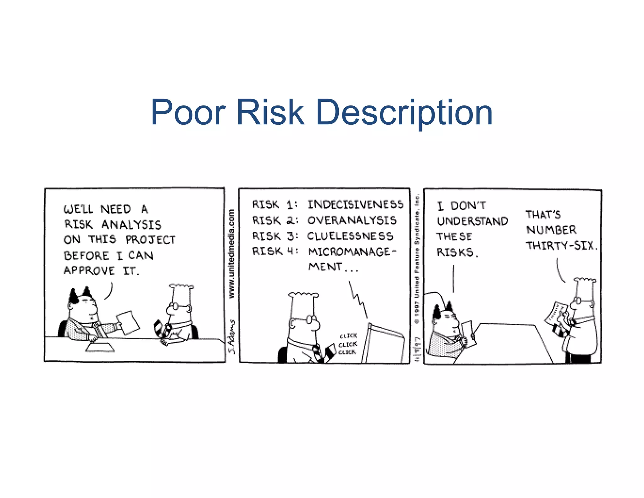 Poor Risk Description
 