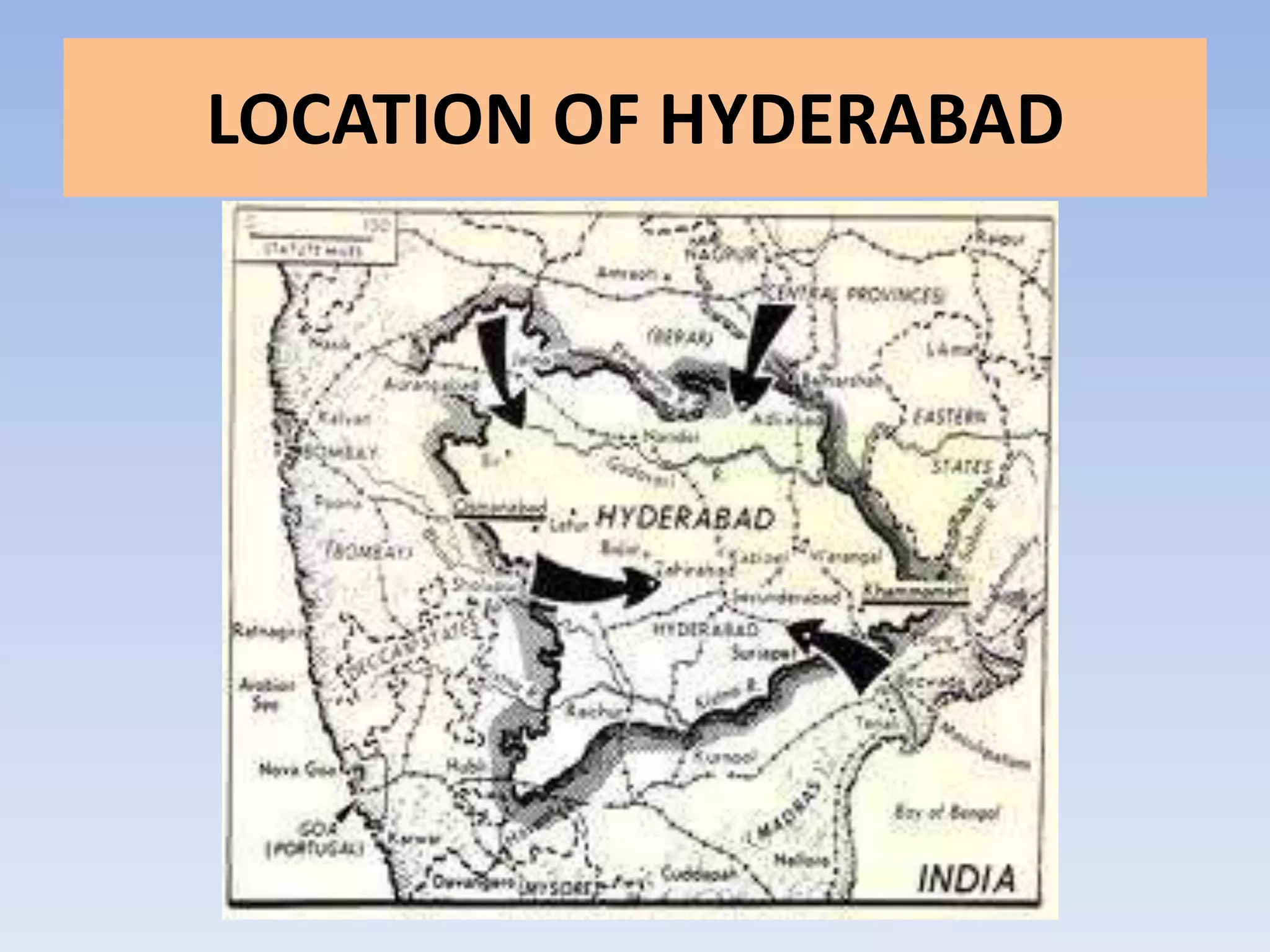 LOCATION OF HYDERABAD
 