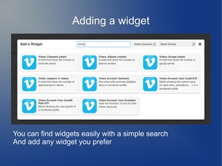 Adding a widget
You can find widgets easily with a simple search
And add any widget you prefer
 