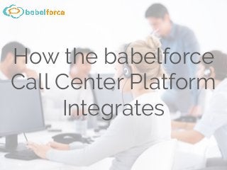 How the babelforce
Call Center Platform
Integrates
 