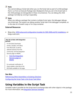 Integration services extending packages with scripting | PDF