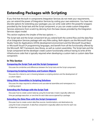 Package Script Format Integration services extending packages with scripting | PDF