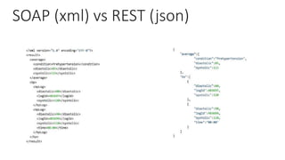 SOAP (xml) vs REST (json)
 