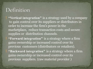 Comprehensive Strategies of Vertical and Horizontal Integration in ...