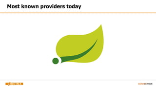 Most known providers today
 