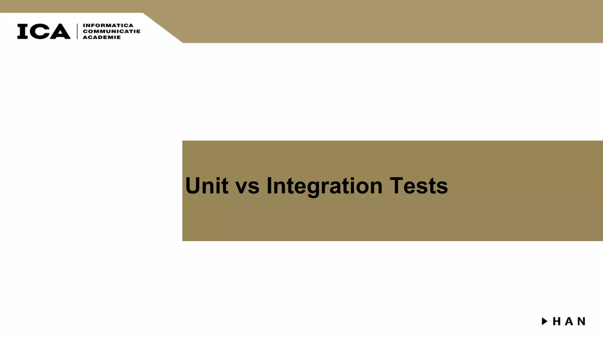 Unit vs Integration Tests 