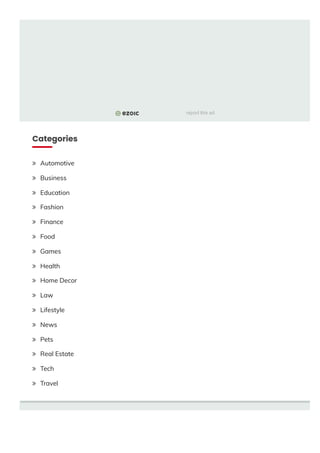 report this ad
Categories
Automotive

Business

Education

Fashion

Finance

Food

Games

Health

Home Decor

Law

Lifestyle

News

Pets

Real Estate

Tech

Travel

 