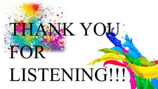 THANK YOU
FOR
LISTENING!!!
 