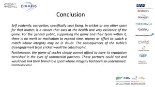 Conclusion In Sports Integrity in sport | PPTX