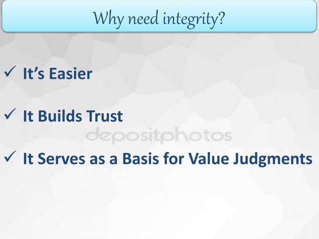 Integrity at work | PPTX