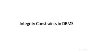 Integrity Constraints in Database Management System.pptx | Databases ...