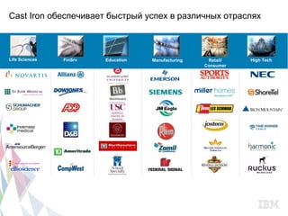 Cast Iron обеспечивает быстрый успех в различных отраслях



Life Sciences   FinSrv   Education   Manufacturing    Retail/   High Tech
                                                     Consumer
 