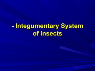 -- Integumentary SystemIntegumentary System
of insectsof insects
 