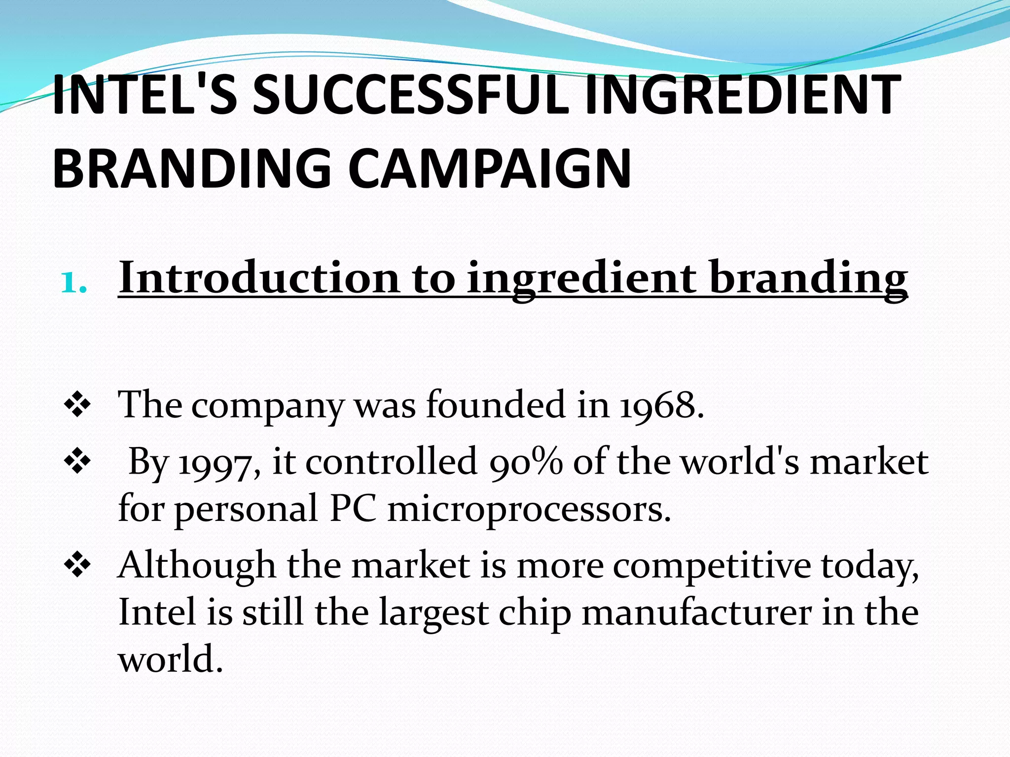 Intel ingredient branding | PPT