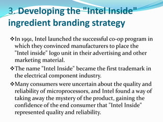 Intel ingredient branding | PPTX