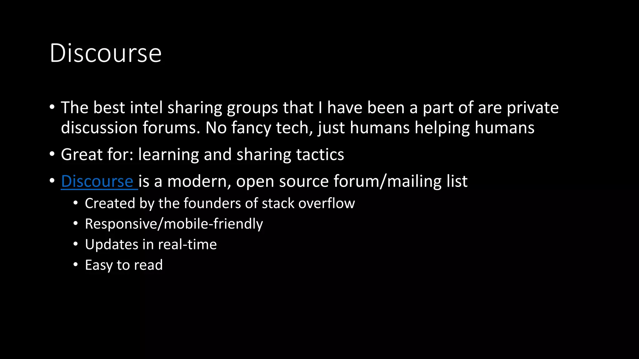 Automate all the things! Within reason…
• Think of ways to integrate your
intel tools and security controls
• Automate repeatable tasks
• Don’t try to automate people
• If a security product does not
have documented, robust API,
you do not want it!
 