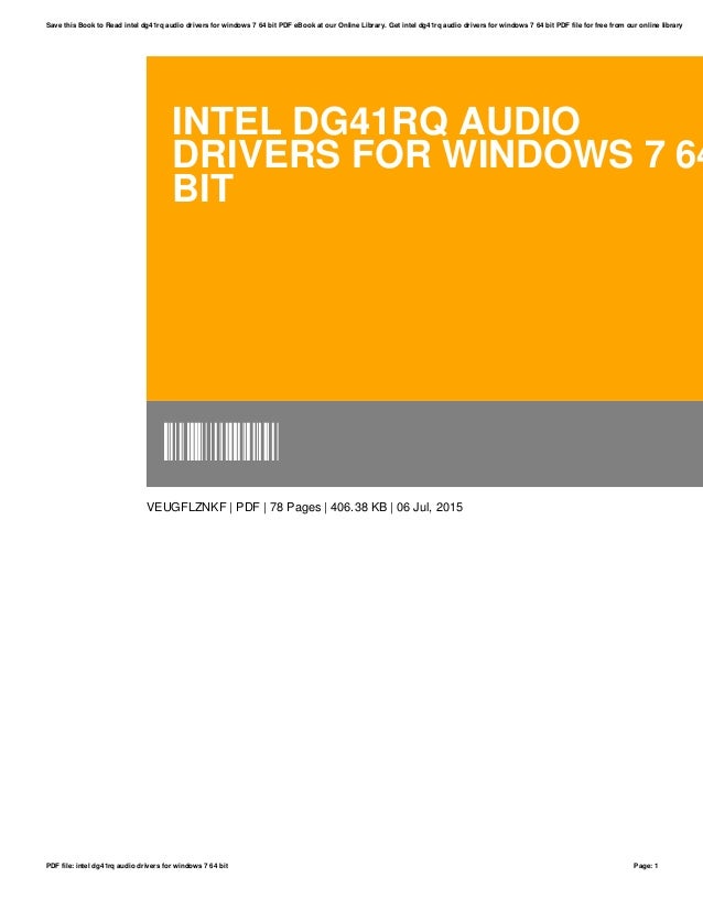 64 bit windows 7 audio driver