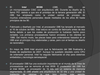 Intel 80286 80386 y 80486 | PPTX