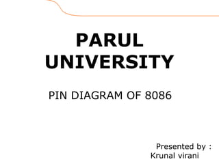 PARUL
UNIVERSITY
PIN DIAGRAM OF 8086
Presented by :
Krunal virani
 