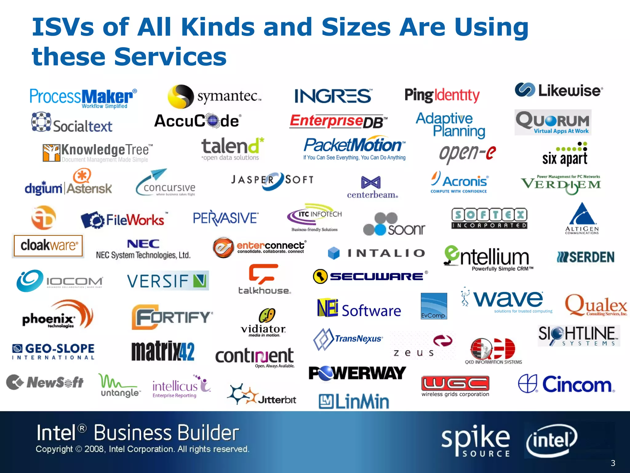 ISVs of All Kinds and Sizes Are Using these Services 