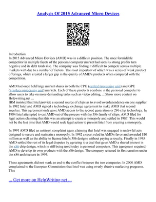 Intel Case Study | PDF
