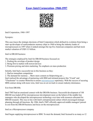 Intel Case Study | PDF
