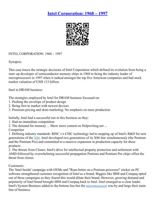Intel Case Study | PDF