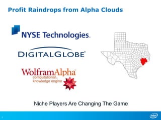 Profit Raindrops from Alpha Clouds




           Niche Players Are Changing The Game

7
 