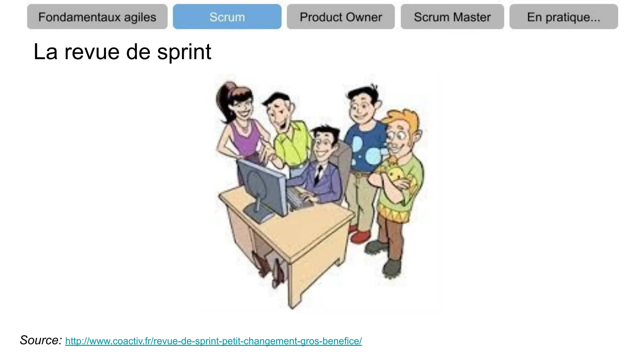 La revue de sprint
Source: http://www.coactiv.fr/revue-de-sprint-petit-changement-gros-benefice/
 