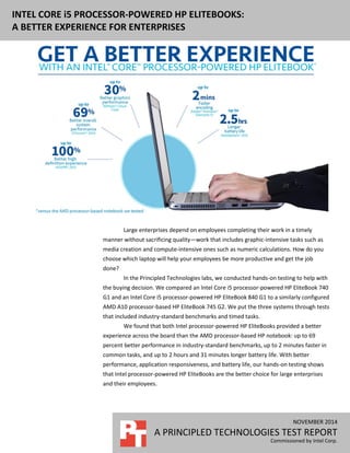 Intel Core i5 processor-powered HP EliteBooks: A better experience for  enterprises