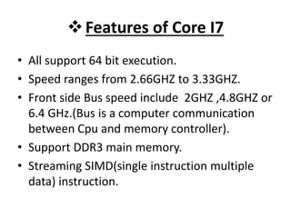 Intel core i7 processor | PPTX