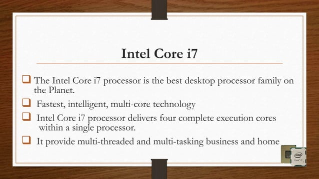 Intel core i7 processors | PPTX | Desktops | Computing