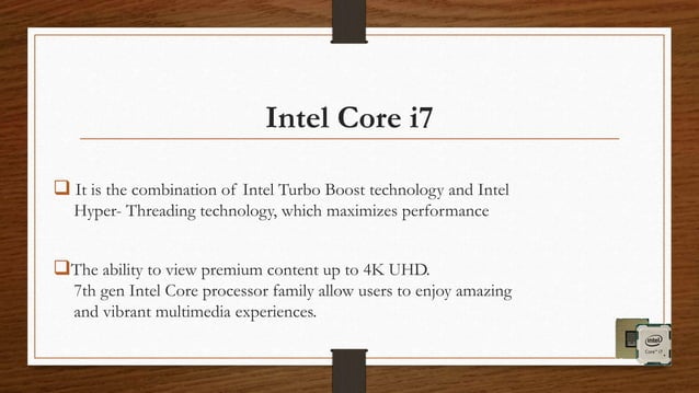Intel core i7 processors | PPTX | Desktops | Computing