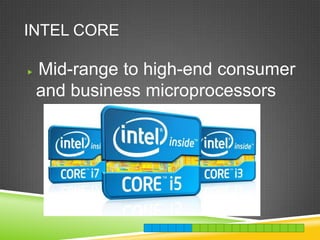 Mid Intel Intel core processors | PPTX