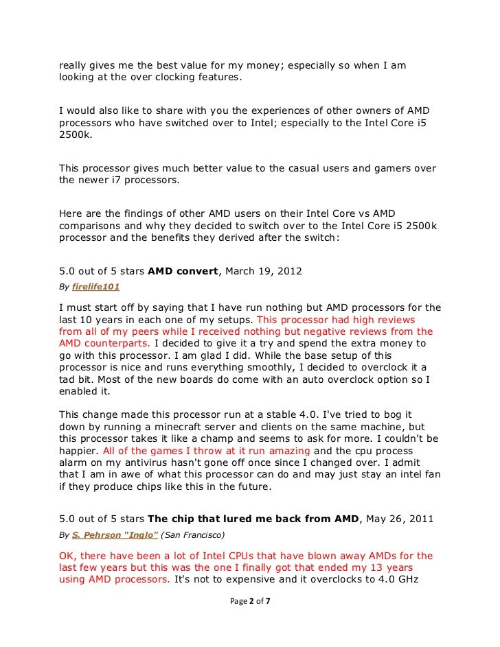 Intel Core Vs Amd Comparison Why The Intel Core I5 2500k Is Better Intel Core Vs Amd Comparison Why The Intel Core I5 2500k Is Better