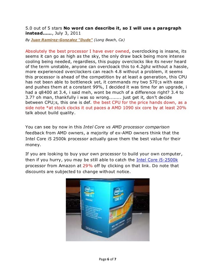 Intel Core Vs Amd Comparison Why The Intel Core I5 2500k Is Better Intel Core Vs Amd Comparison Why The Intel Core I5 2500k Is Better
