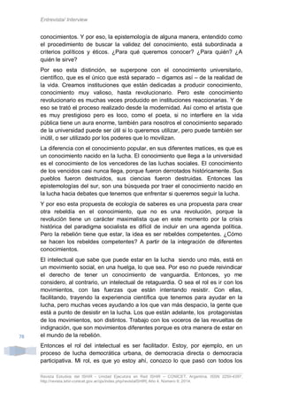 Entrevista/ Interview 
Revista Estudios del ISHiR - Unidad Ejecutora en Red ISHiR – CONICET, Argentina. ISSN 2250-4397, 
h...