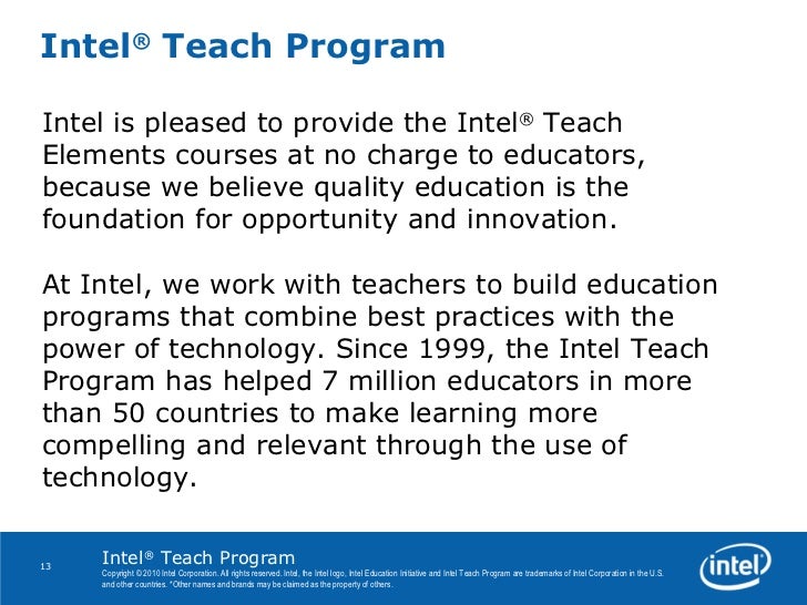 Intel education elements.