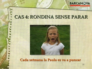 CAS 4: RONDINA SENSE PARAR Cada setmana la Paula es va a punxar 