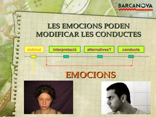 estímul interpretació conducta alternatives? EMOCIONS LES EMOCIONS PODEN MODIFICAR LES CONDUCTES 