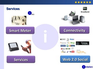ServicesServices
Smart MeterSmart Meter ConnectivityConnectivity
ServicesServices Web 2.0 SocialWeb 2.0 Social
Broadband
 
