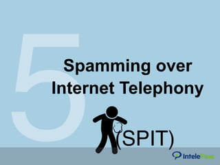 5Spamming over
Internet Telephony
(SPIT)
 