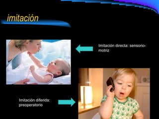 imitación Imitación directa: sensorio- motriz Imitación diferida: preoperatorio 