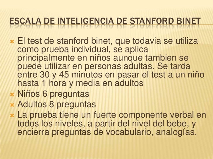 Test De Stanford-binet En Español Gratis