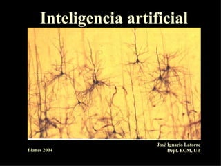 Inteligencia artificial Blanes 2004 José Ignacio Latorre Dept. ECM, UB 