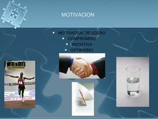 MOTIVACION MOTIVACION DE LOGRO COMPROMISO INICIATIVA OPTIMISMO 