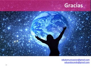 29	
Gracias	
edukomunicacion@gmail.com	
eduardocando@gmail.com	
	
 