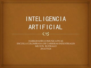 HABILIDADES COMUNICATIVAS
ESCUELA COLOMBIANA DE CARRERAS INDUSTRIALES
MILTON BUITRAGO
2012175126
 