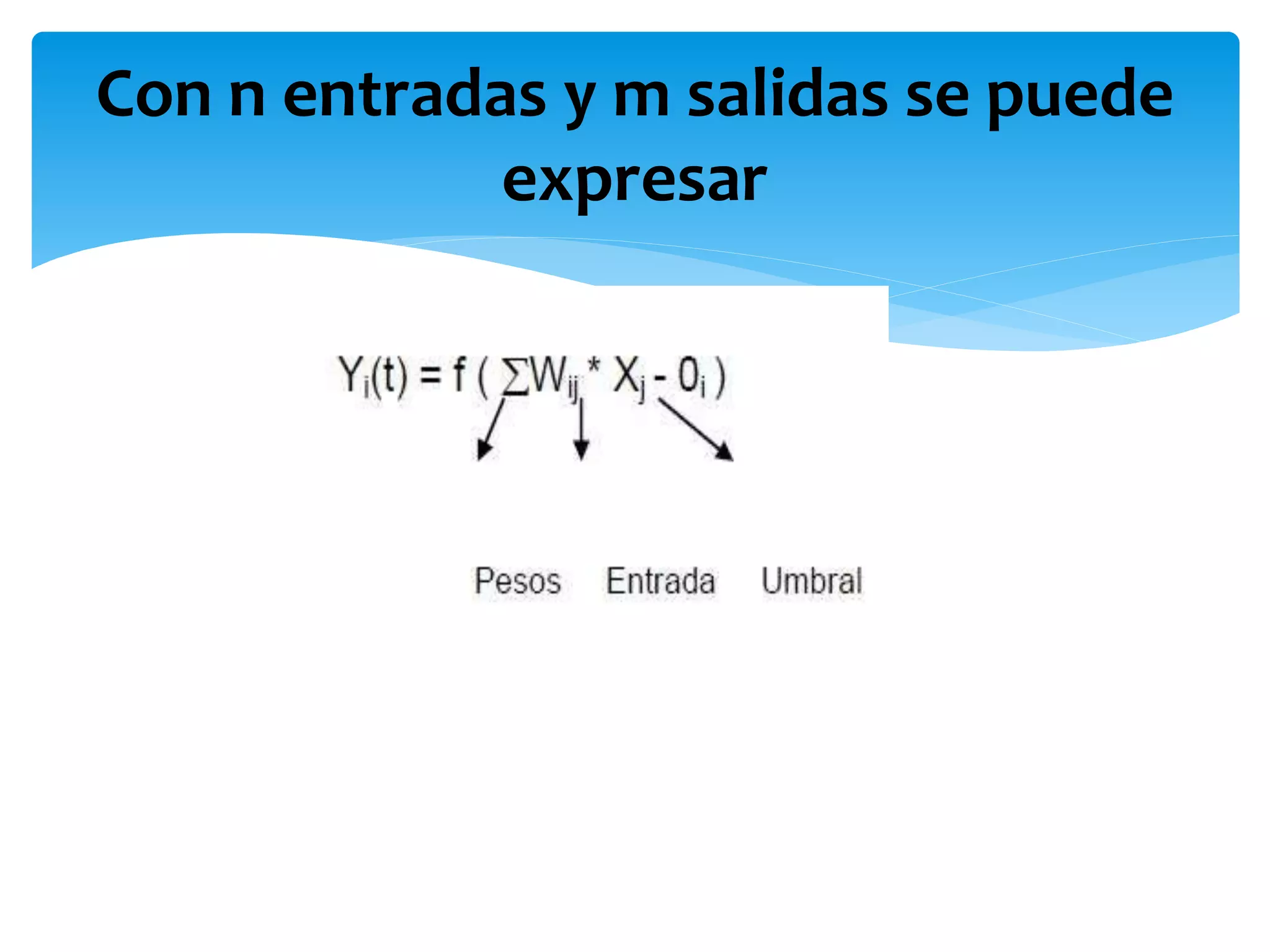 Con n entradas y m salidas se puede
expresar
 